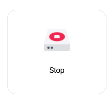 Stop Server button in Service Actions
