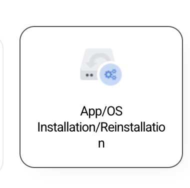Ikona e instalimit të aplikacionit në mjetet e Service Management